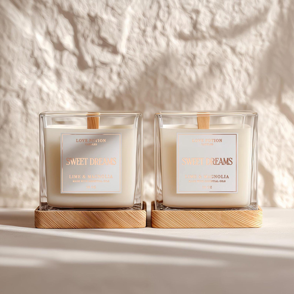 Personalised Candle Label - Benutzerdefinierte 50 Stück Kerzenetiketten Vinyl-Aufkleber, personalisiertes