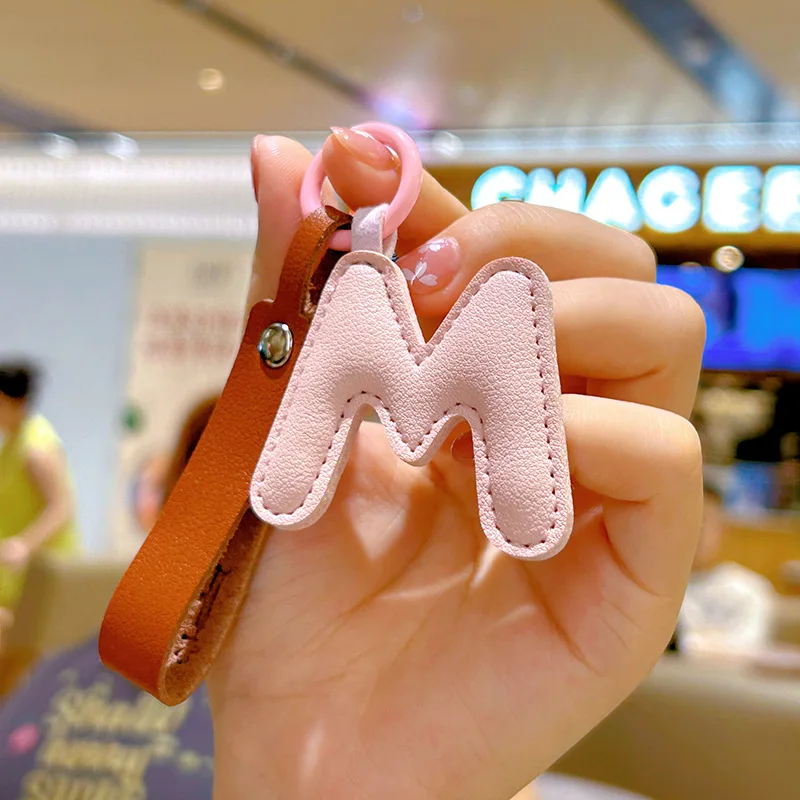 Monogram Keychain Leather - A bis z pu Leder Anfangs