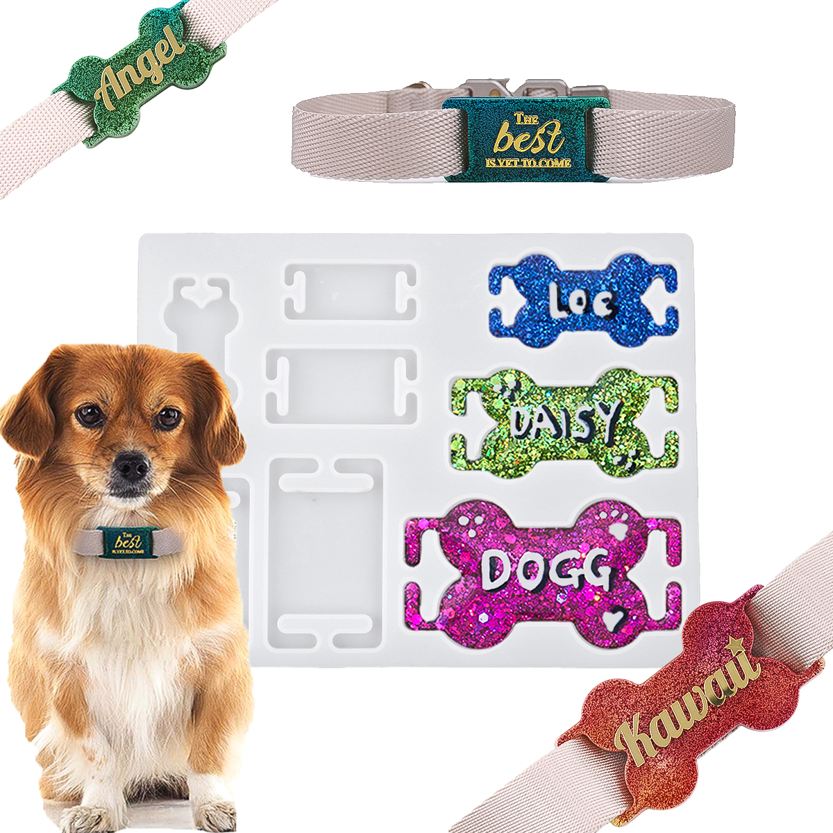 Name Necklace Custom - DIY Katze Hund ID Tag Silikonform