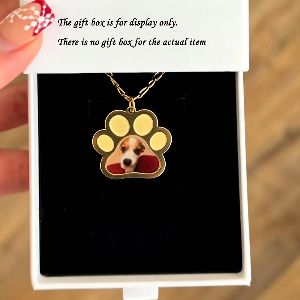 Name Necklace Custom - Personalisierte Halskette mit Pfotenabdruck in verschiedenen