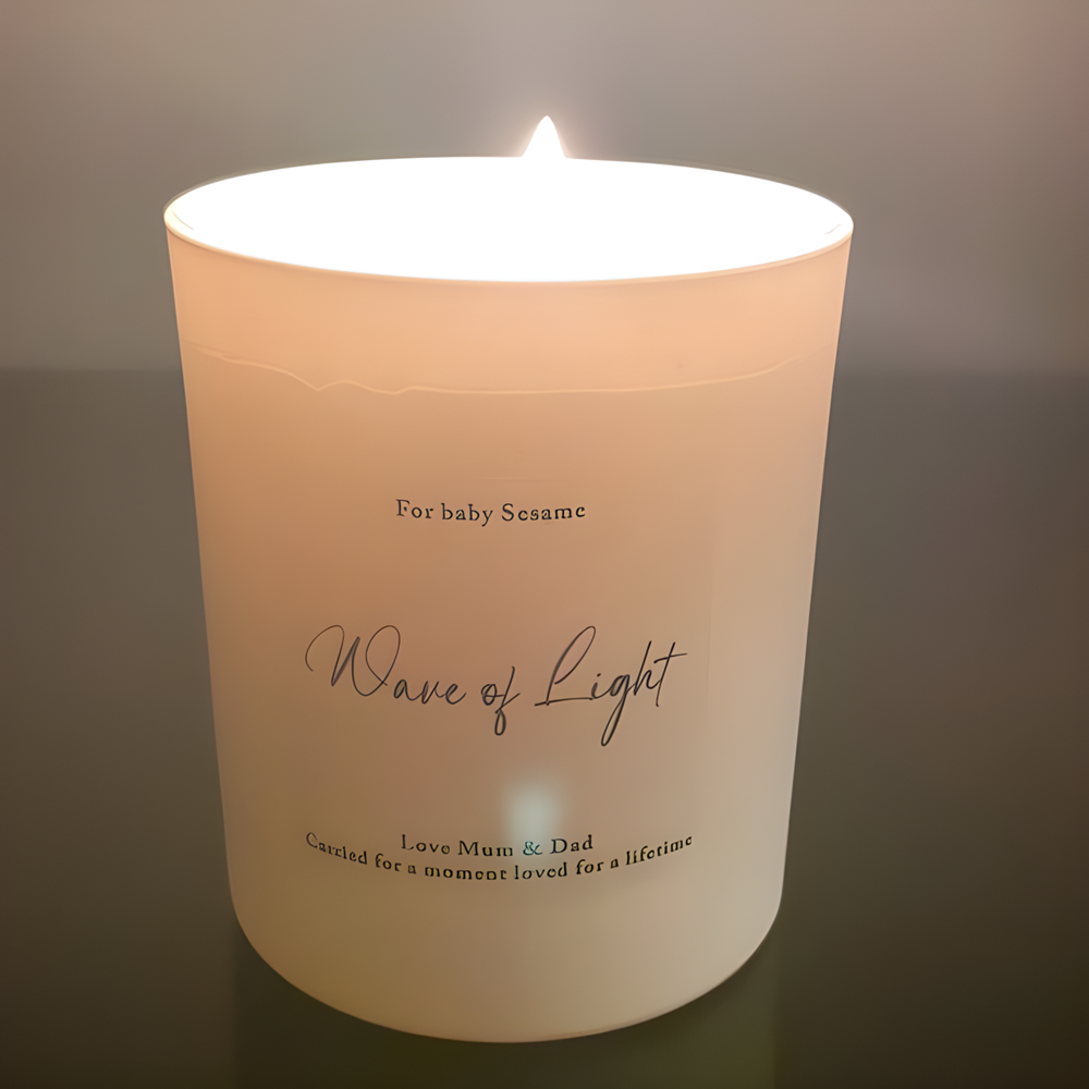 Personalised Candle Label - Personalisierte Kerzenetikettenaufkleber, einfach und modern, schwarz/folie,