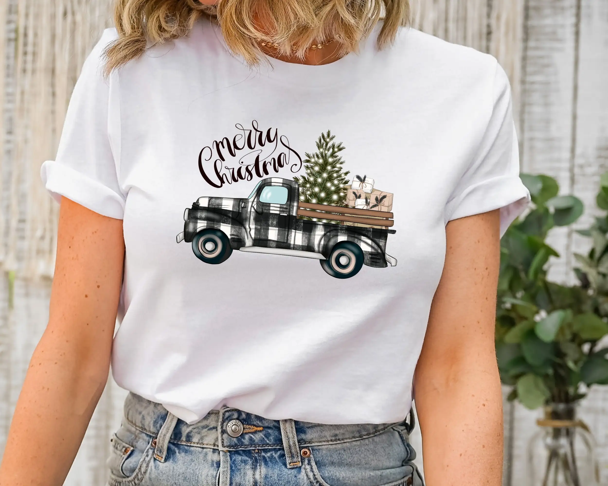 Family Tree Print - Farm Fresh Christmas Trees Truck T-Shirt