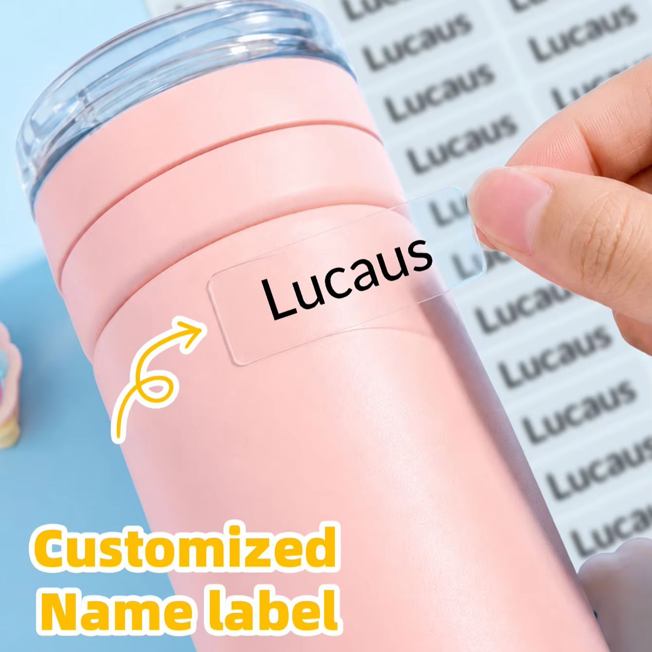 Personalized Name Box - 1–300 Stück individuelle personalisierte Namensaufkleber, wasserfeste