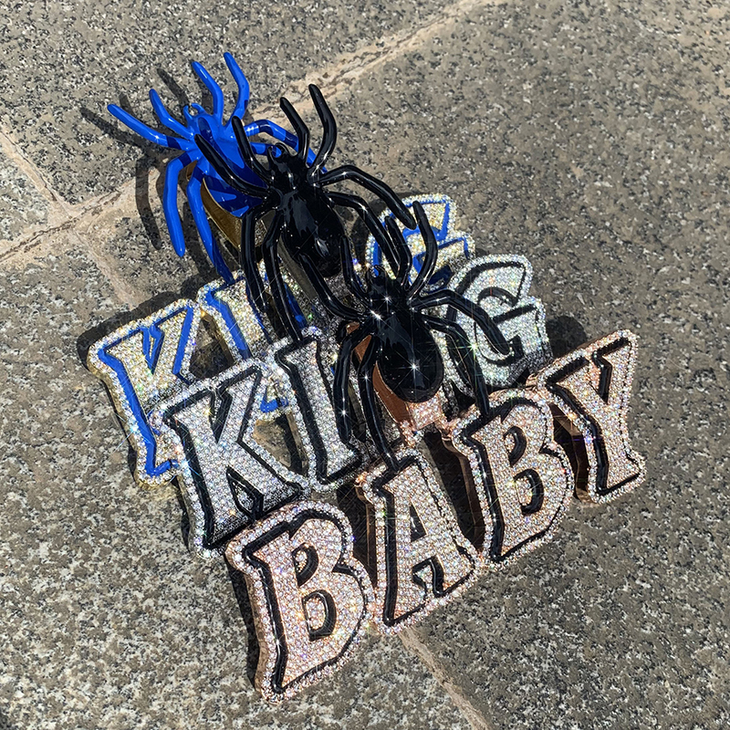 Name Necklace Custom - Personalisierte Spinnen-Buchstaben Namensanhänger Halsketten für Männer
