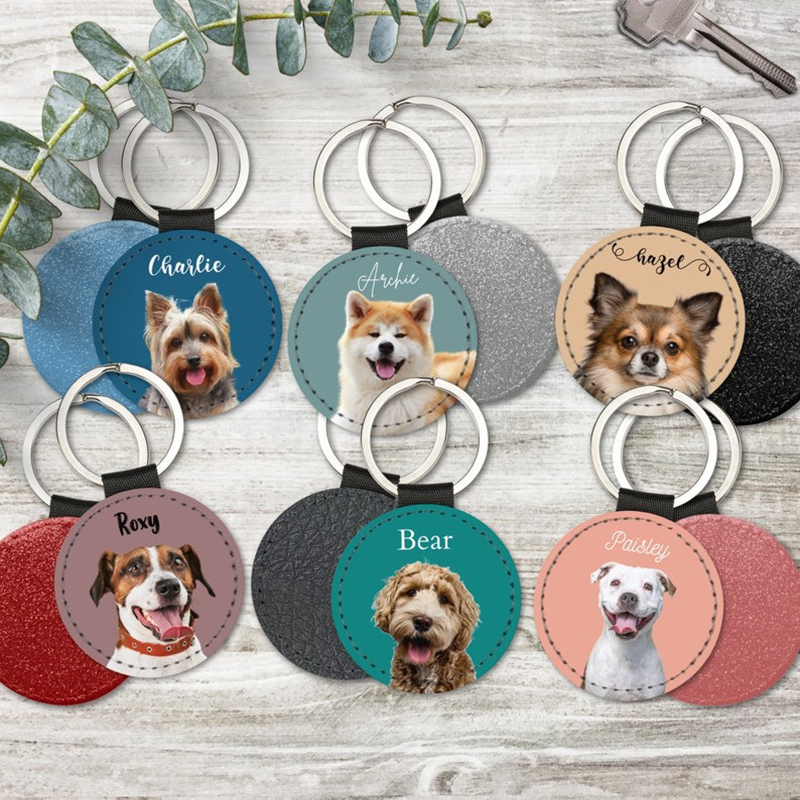 Pet Portrait Custom - Benutzerdefinierter Haustier-Foto-Schlüsselanhänger, personalisierter Hund, Katze, Porträt,