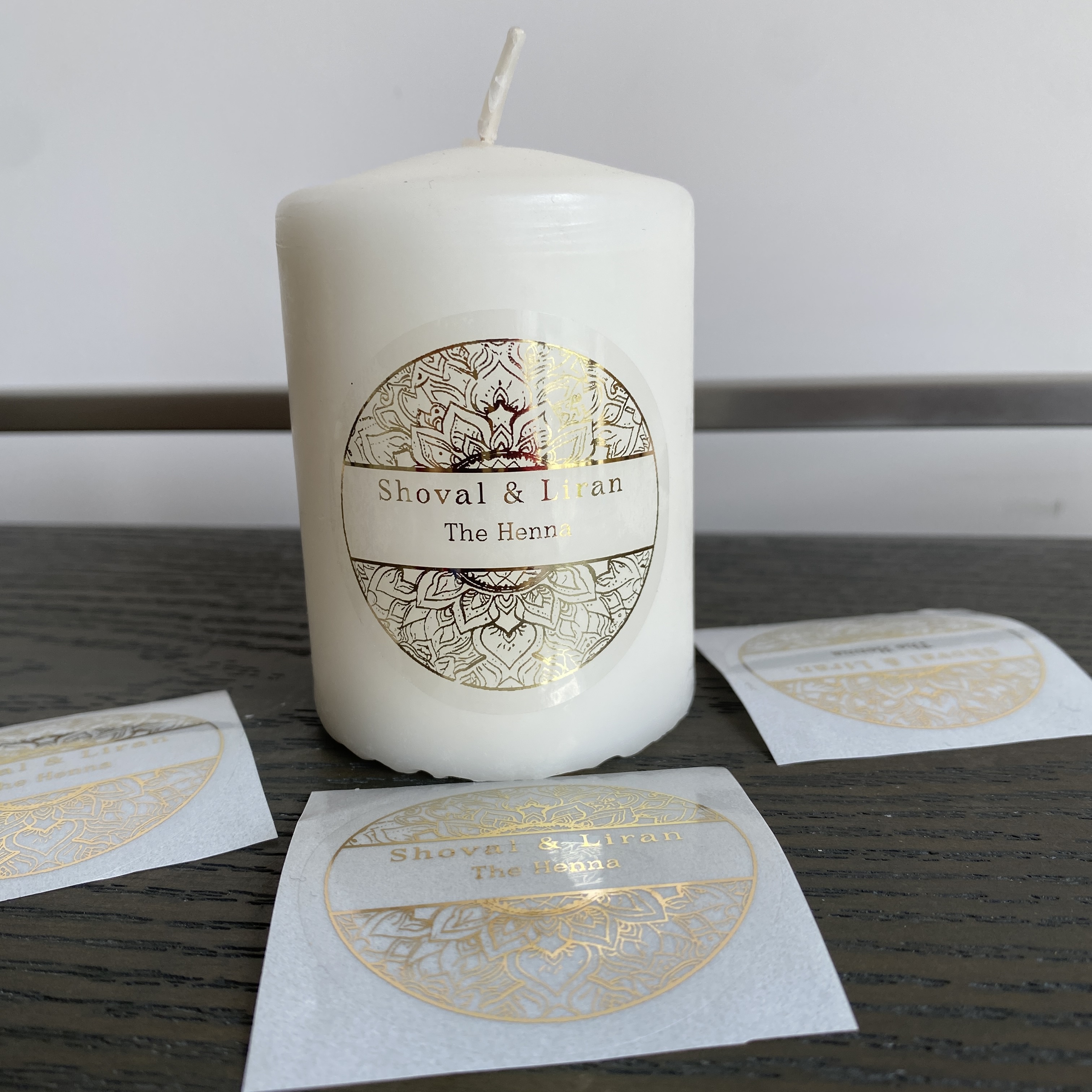 Personalised Candle Label - Personalisierte Henna-Tageskerzen-Aufkleber, Etiketten, Diwali-Mehndi-Kerzen-Dekorationen