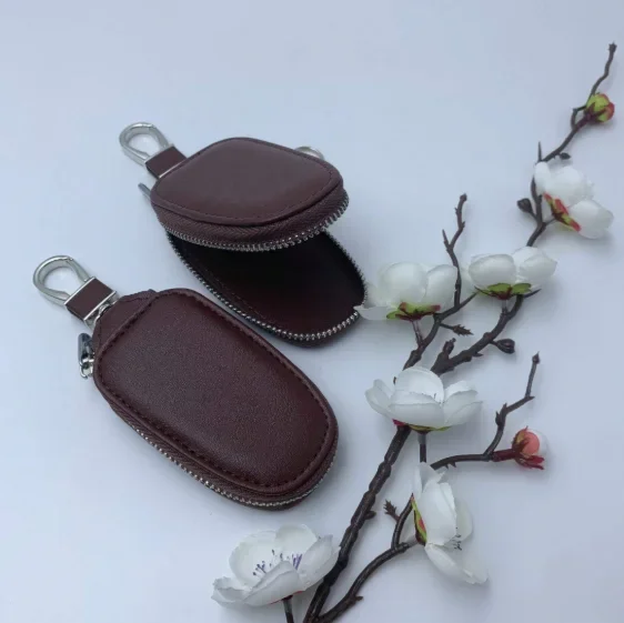 Monogram Keychain Leather - Monogramm-Print PU-Leder Autoschlüsselhalter, Universelle Schlüsselanhänger-Geldbörse mit
