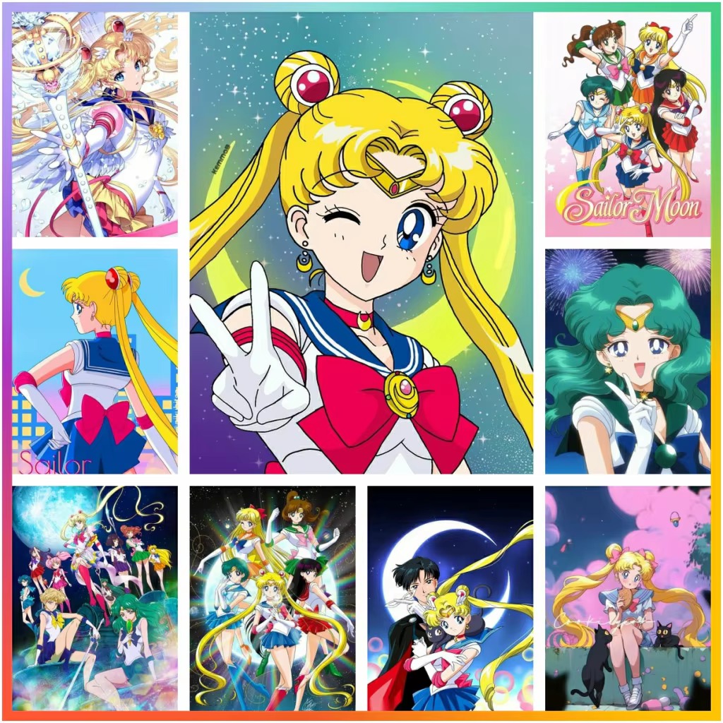 Photo Mosaic Print - Diamantmalerei Klassischer Japanischer Anime-Charakter-Sailor Moon Diamant-Mosaik