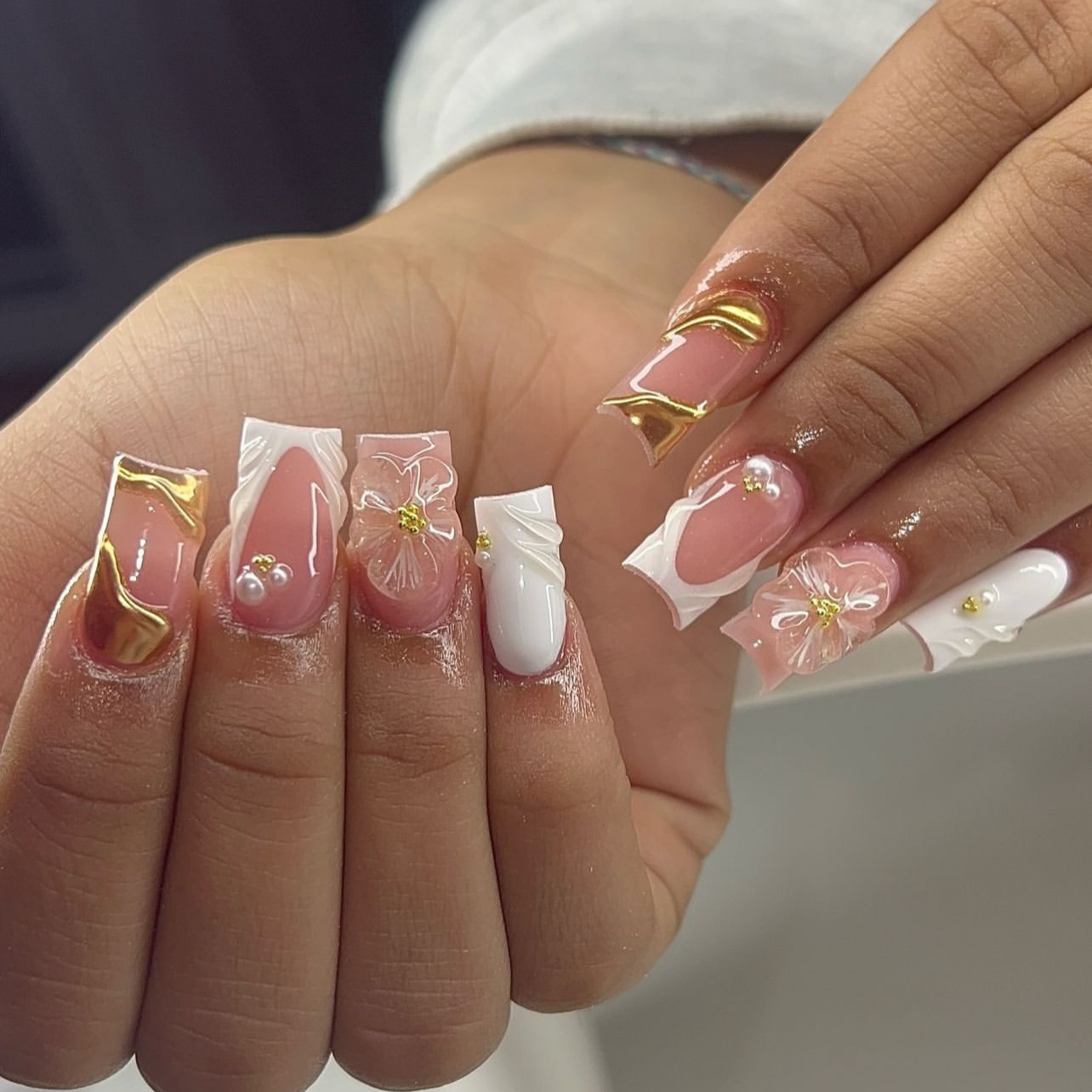 Pressed Flower Art - 24 Stück süße mittelgroße quadratische künstliche