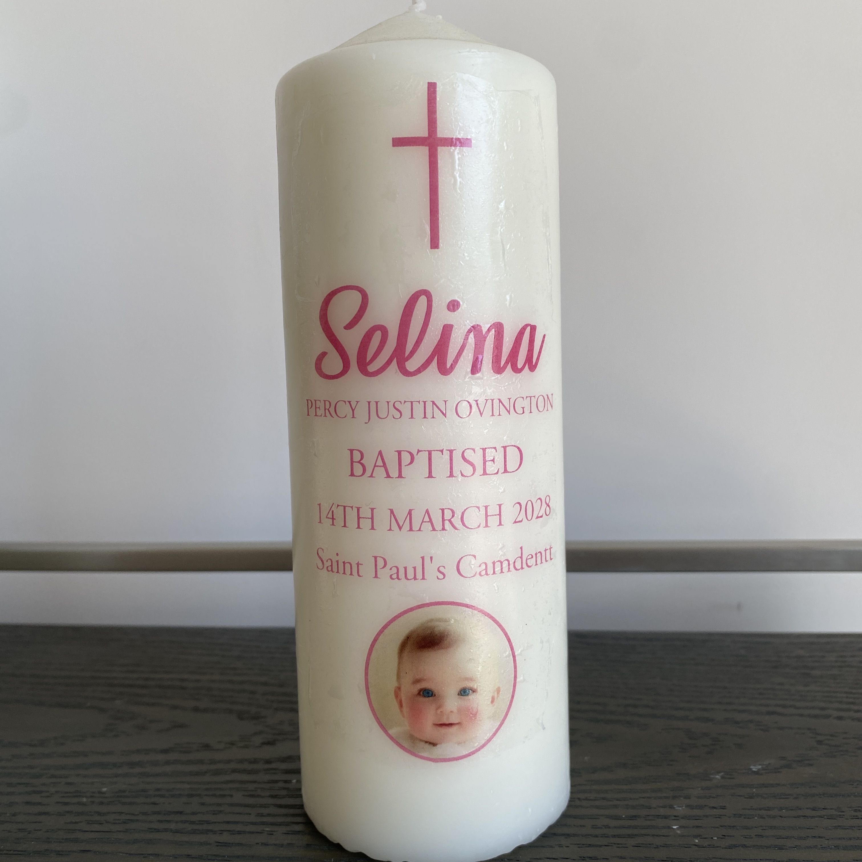 Personalised Candle Label - Personalisierte Hochzeitsfoto-Aufkleber, Taufkerzen-Aufkleber mit Namen, personalisierte