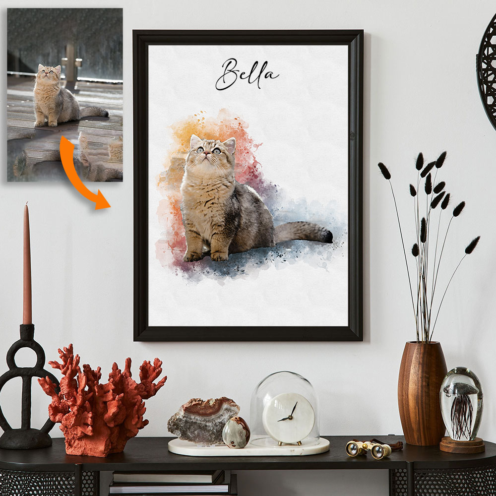 Pet Portrait Custom - Benutzerdefiniertes Haustierporträt aus dem Foto –