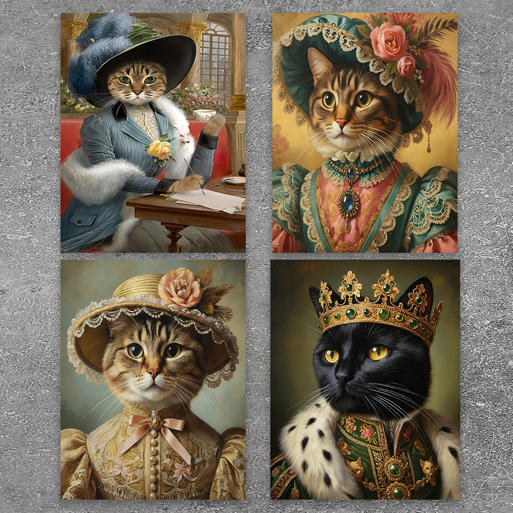 Pet Portrait Custom - 1 Stück rahmenloses, personalisiertes klassisches Haustierporträt-Poster
