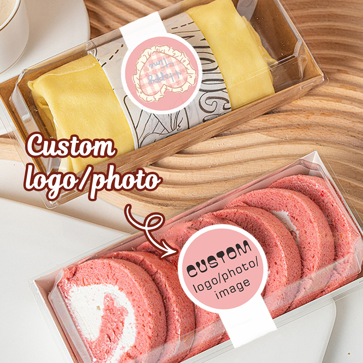 Personalized Name Box - Benutzerdefinierte Aufkleberetiketten, personalisierte Fotoaufkleber, rundes Namensetiketten-Set