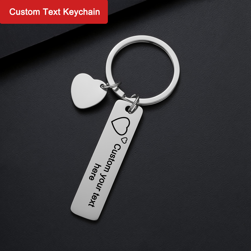 Initial Ring Custom - Personalisierter Schlüsselanhänger mit Text, Metall-Schlüsselring, Valentinstagsgeschenk,