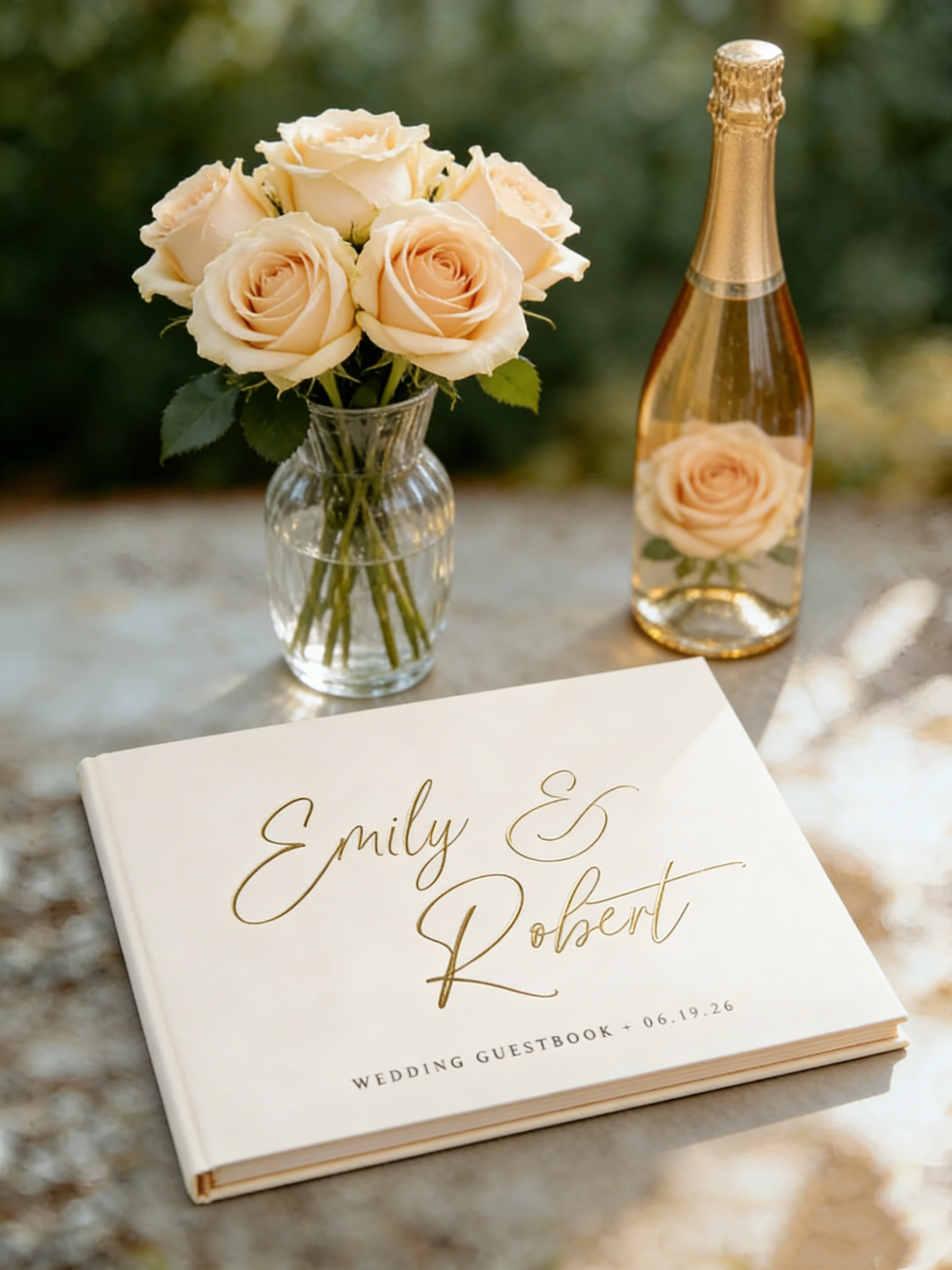 Custom Photo Book - Personalisiertes Hochzeits-Gästebuch Minimalistisches Hardcover Elegantes Individuelles