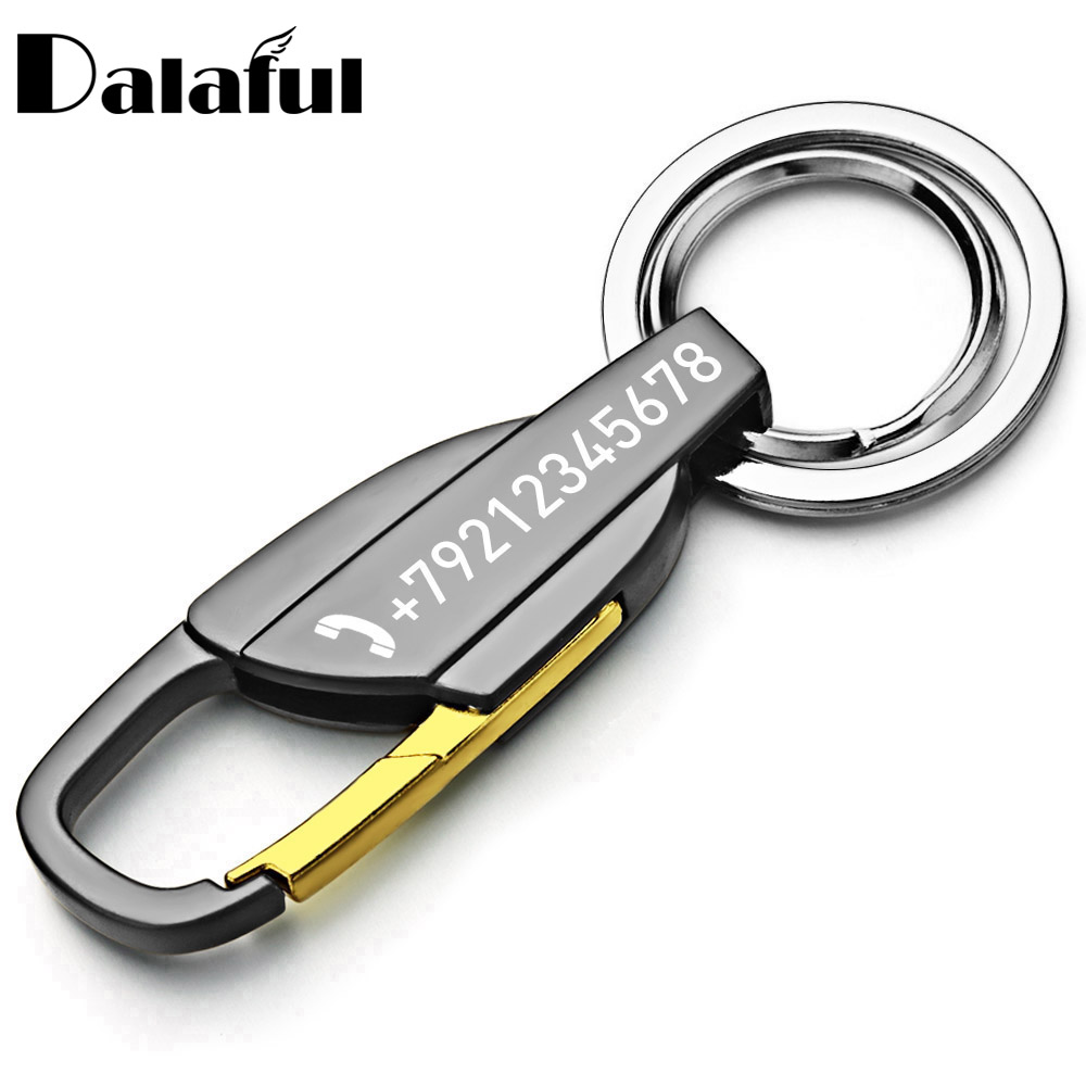 Initial Ring Custom - Personalisierte Schriftzug Schlüsselbund Männer Schlüssel Kette