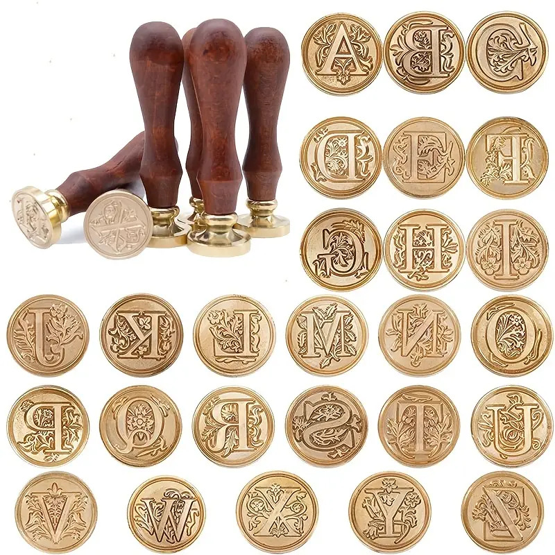 Wax Seal Letter Kit - Retro-Siegelwachs-Stempelset – Silikonstempel mit Logos für