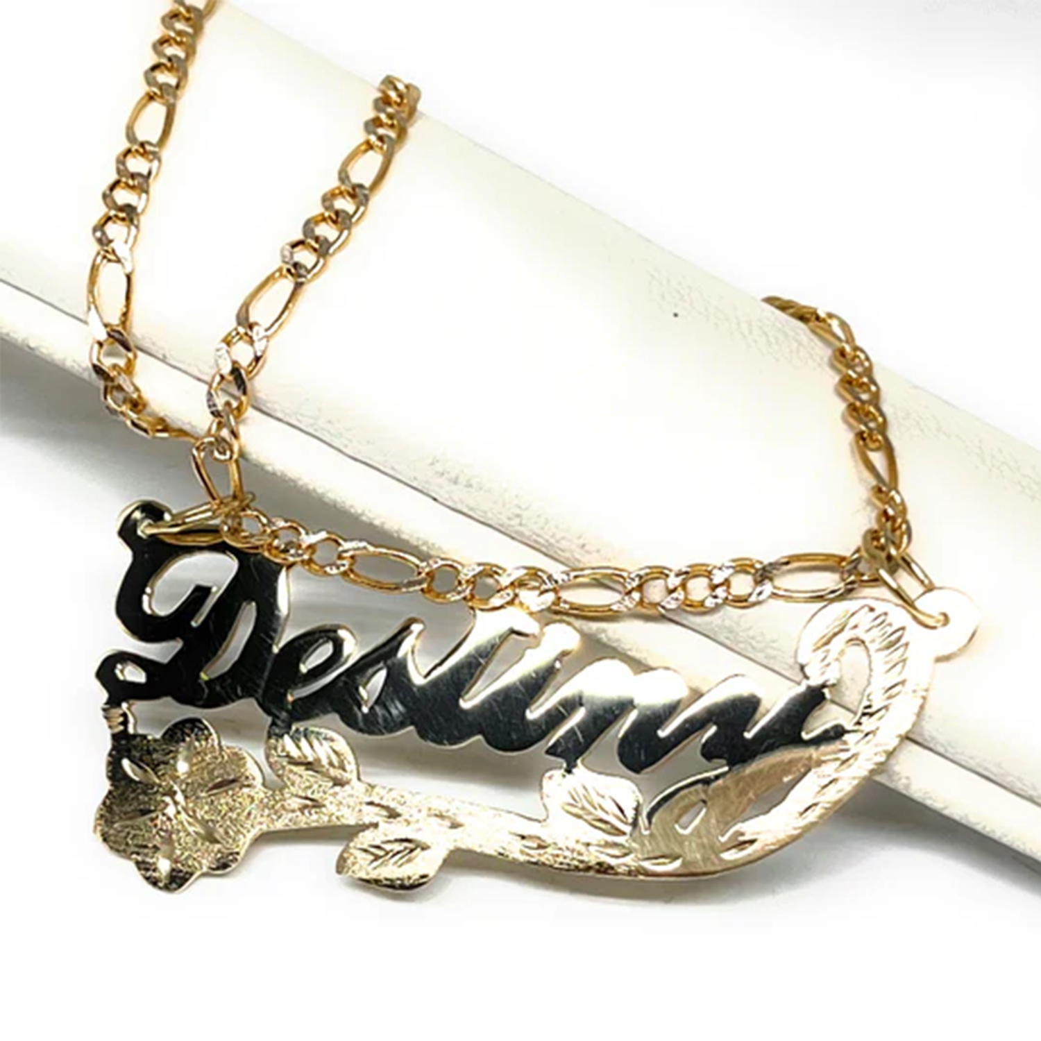 Birth Flower Necklace - Personalisierter Namensschmuck im Retro-Stil, Rosen-Namensschild-Dekoration, Unisex,