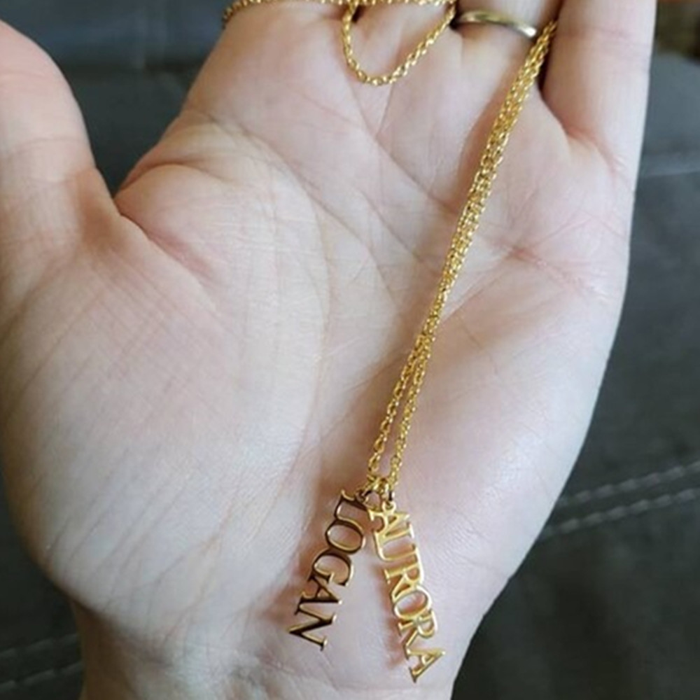 Birth Flower Necklace - Benutzerdefinierte Halskette mit mehreren Namen, Edelstahl,
