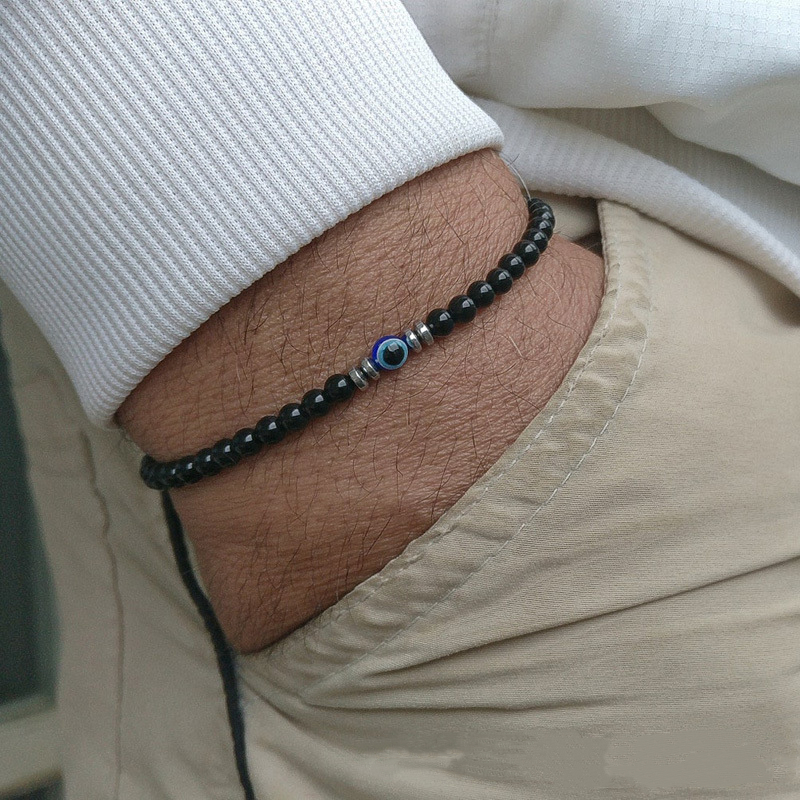 Coordinates Bracelet - Trendy 4mm Obsidian Hämatit Natürliche Tigerauge