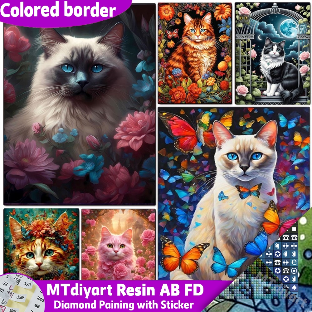 Photo Mosaic Print - Katzen-Diamantmalerei AB FD Harz-Drucksteine Symbol-Aufkleber Bedruckte