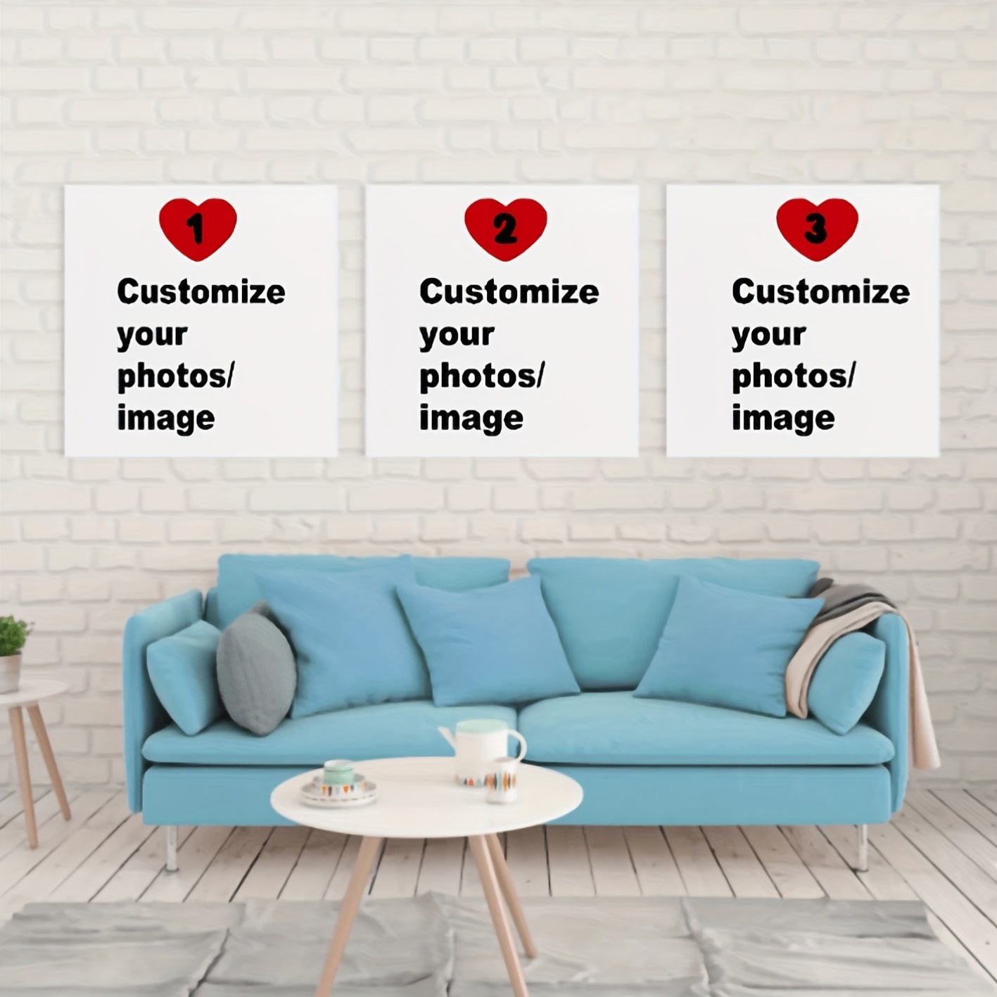 Pet Portrait Custom - 3 teile/satz Benutzerdefinierte Quadratische Leinwand Poster