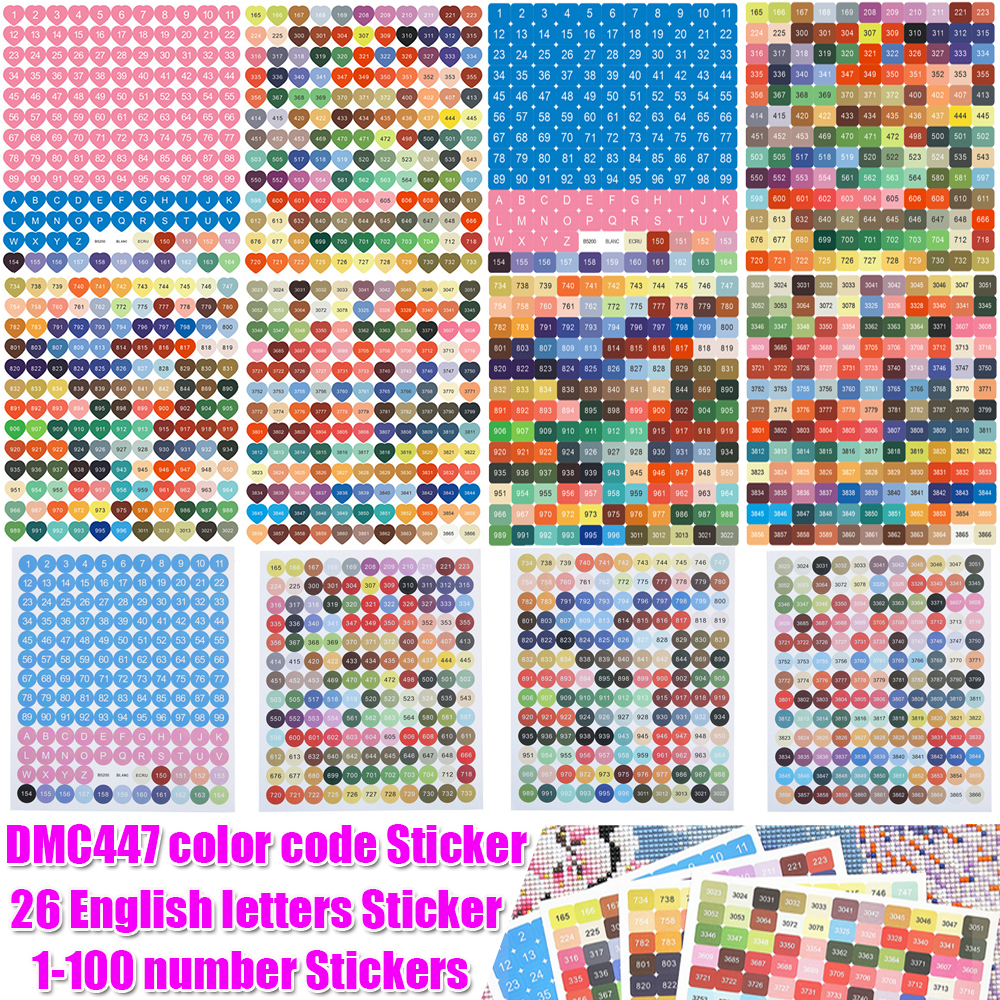 Photo Mosaic Print - DMC Farben Zahlenetikettenaufkleber für Diamantmalerei Aufbewahrungsbox