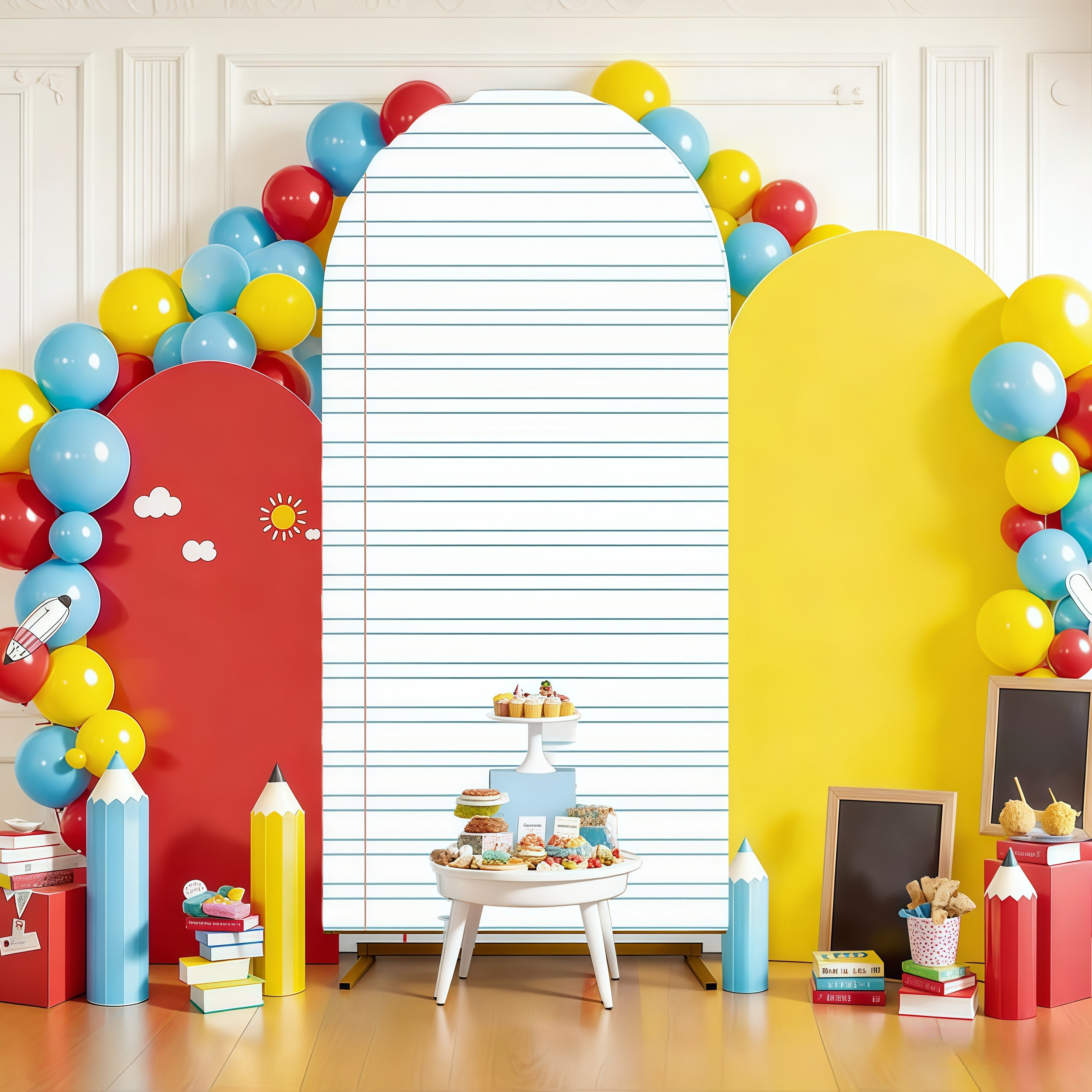 Custom Photo Book - Hausaufgaben-Buch-Bogenhintergrund-Abdeckung für Schulanfang, Abschlussfeier, Party, Studio,