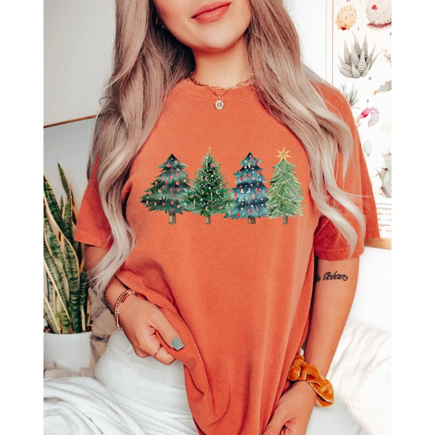 Family Tree Print - Weihnachtsbäume T-Shirt Weihnachten Süße Familie passend