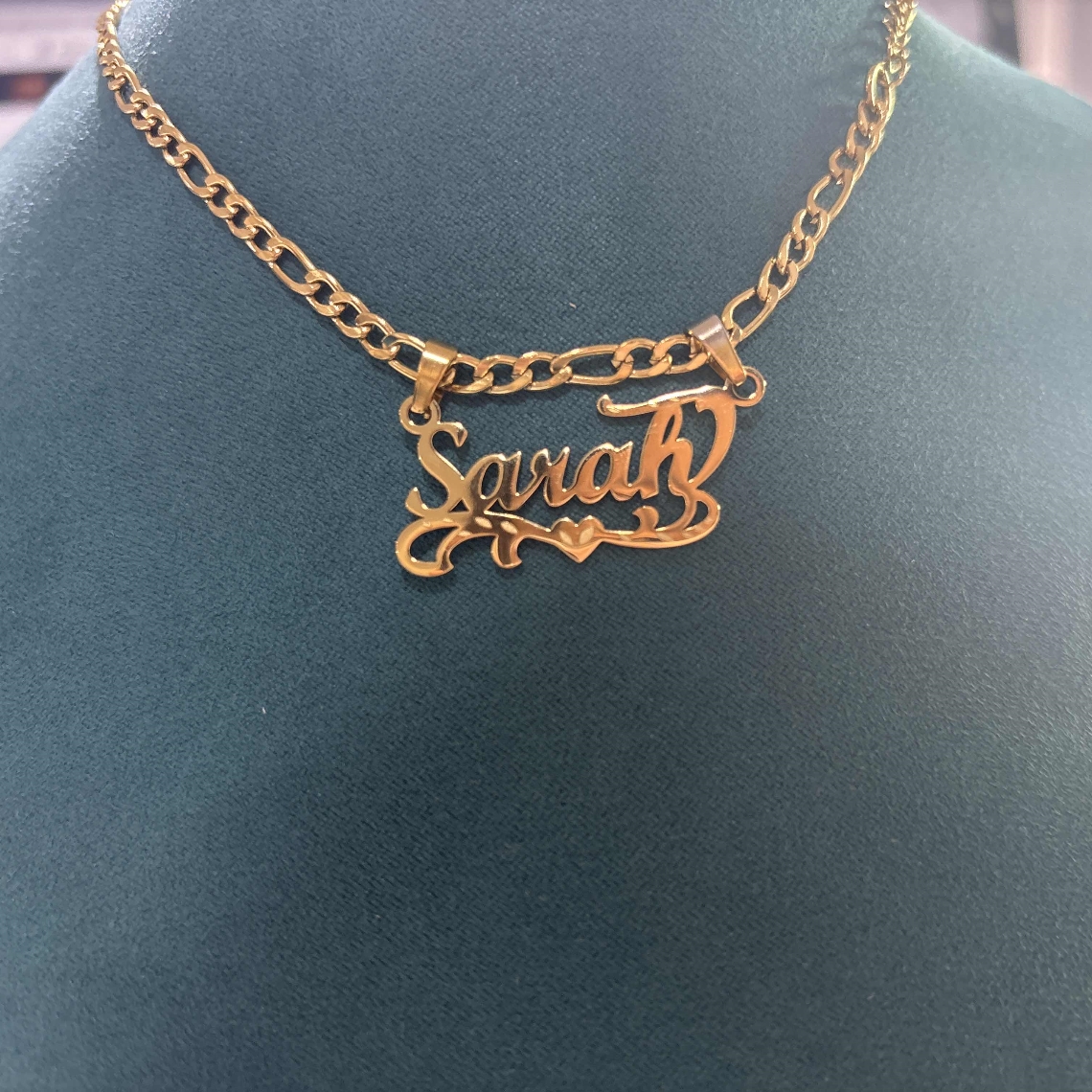 Name Necklace Custom - Benutzerdefinierte Figaro Kette Herz Namen Halskette