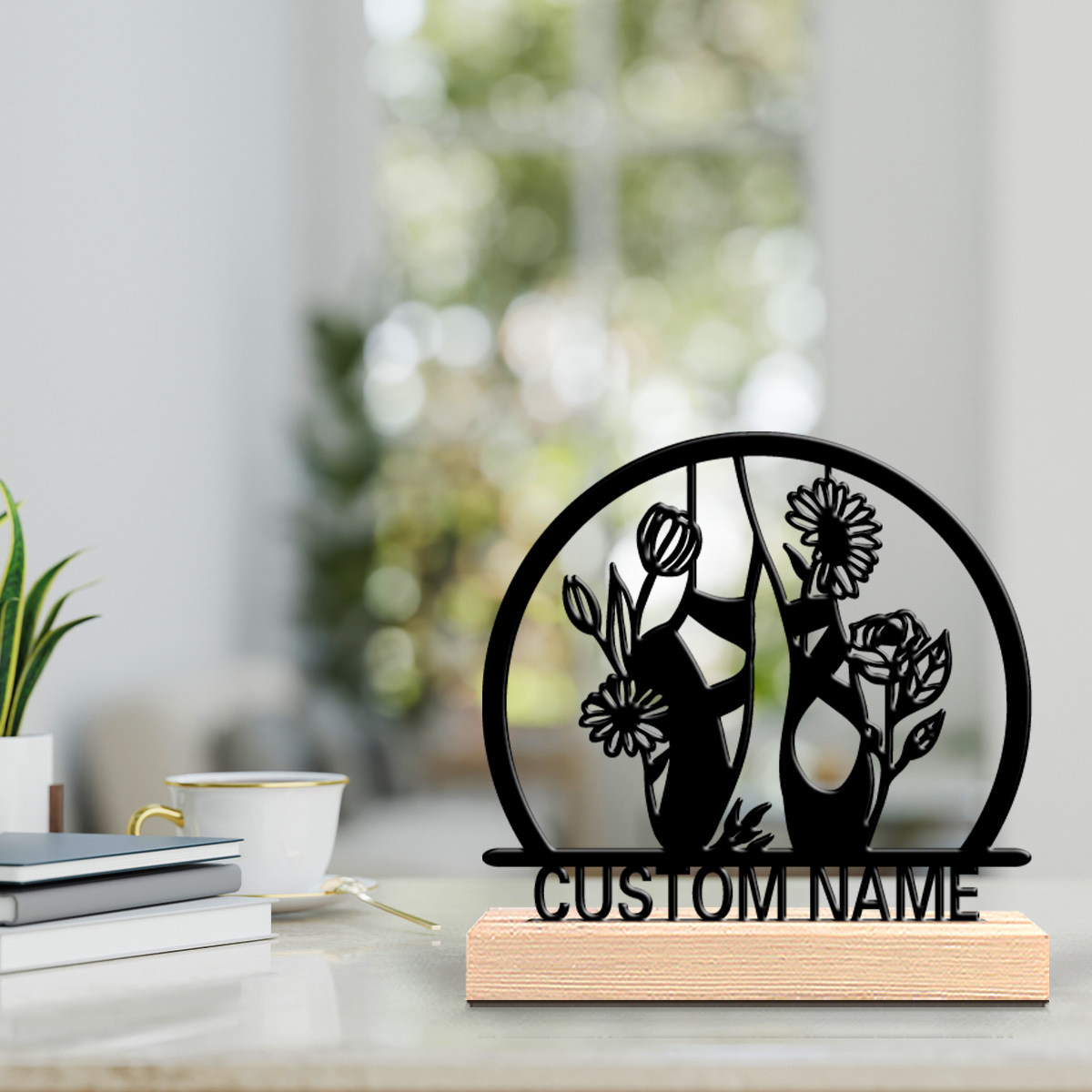Engraved Wood Frame - 1 Stück wunderschöner personalisierter Ballettschuh, ein