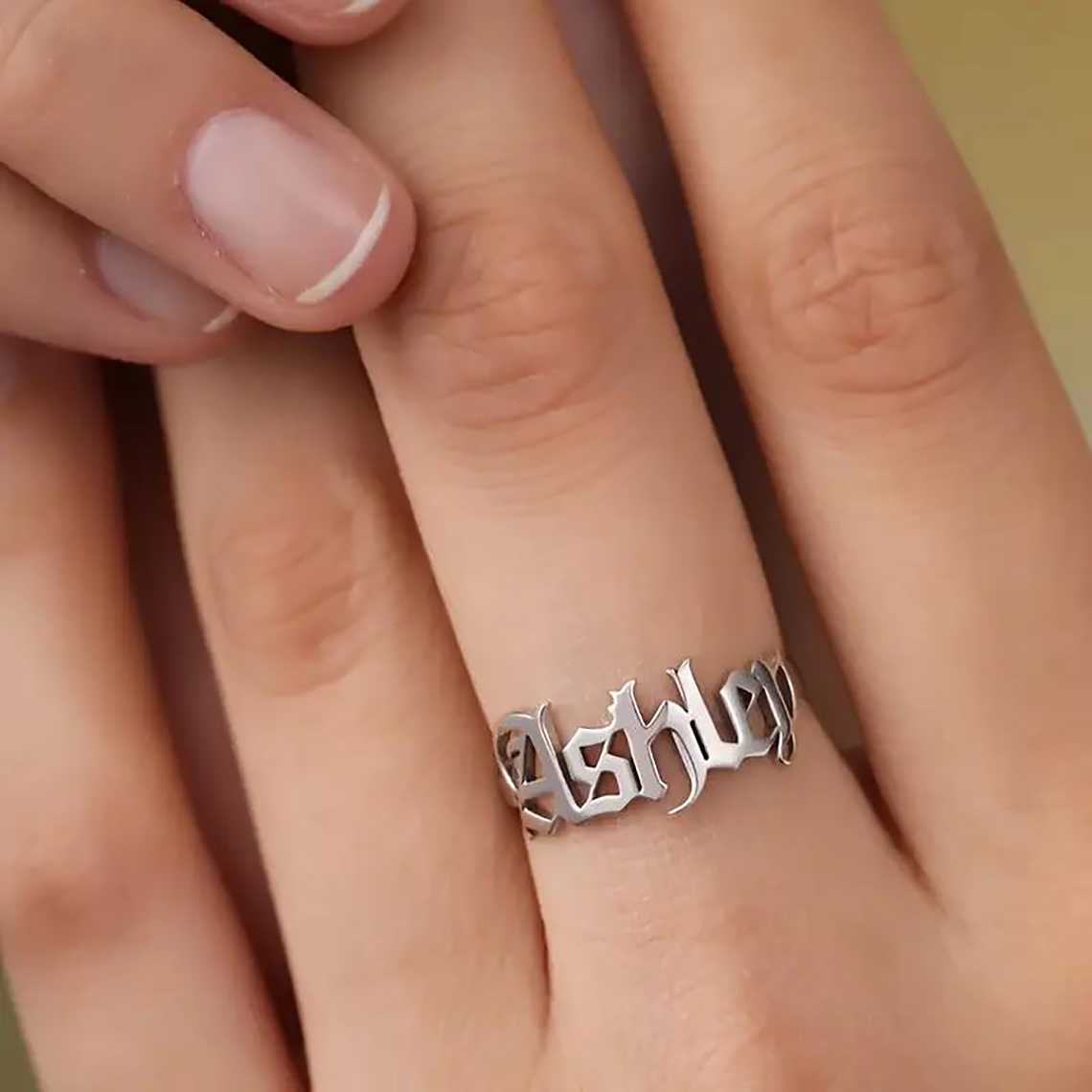 Initial Ring Custom - Benutzerdefinierte Gold Ring Frauen Gothic Ringe