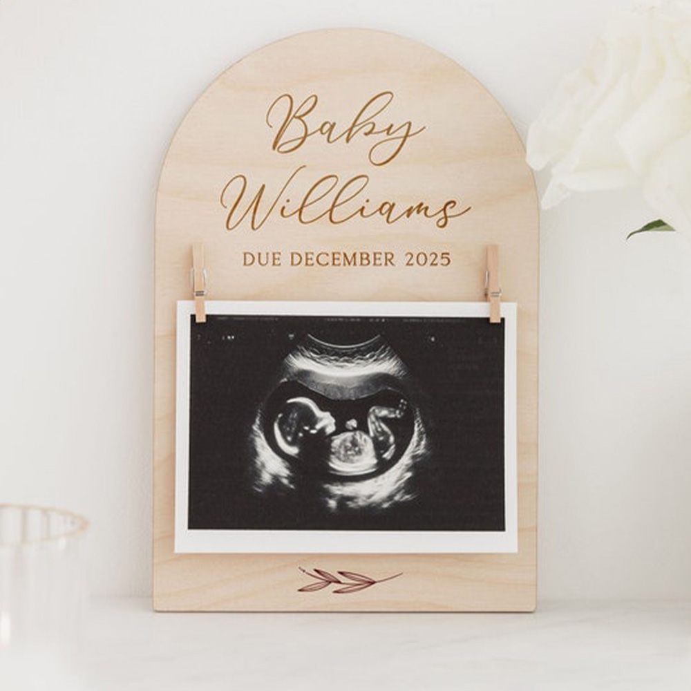 Personalisiertes Schwangerscha – Engraved Wood Frame Bewertung und Preis