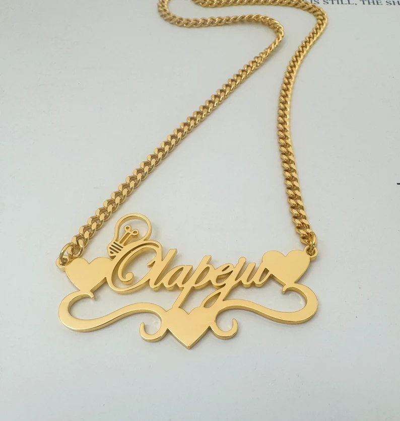 Hand gefertigte goldene Farbe  – Name Necklace Custom Bewertung und Preis