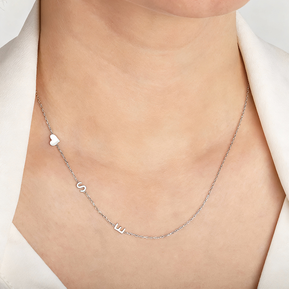 Benutzerdefinierte Herz seitli – Name Necklace Custom Bewertung und Preis