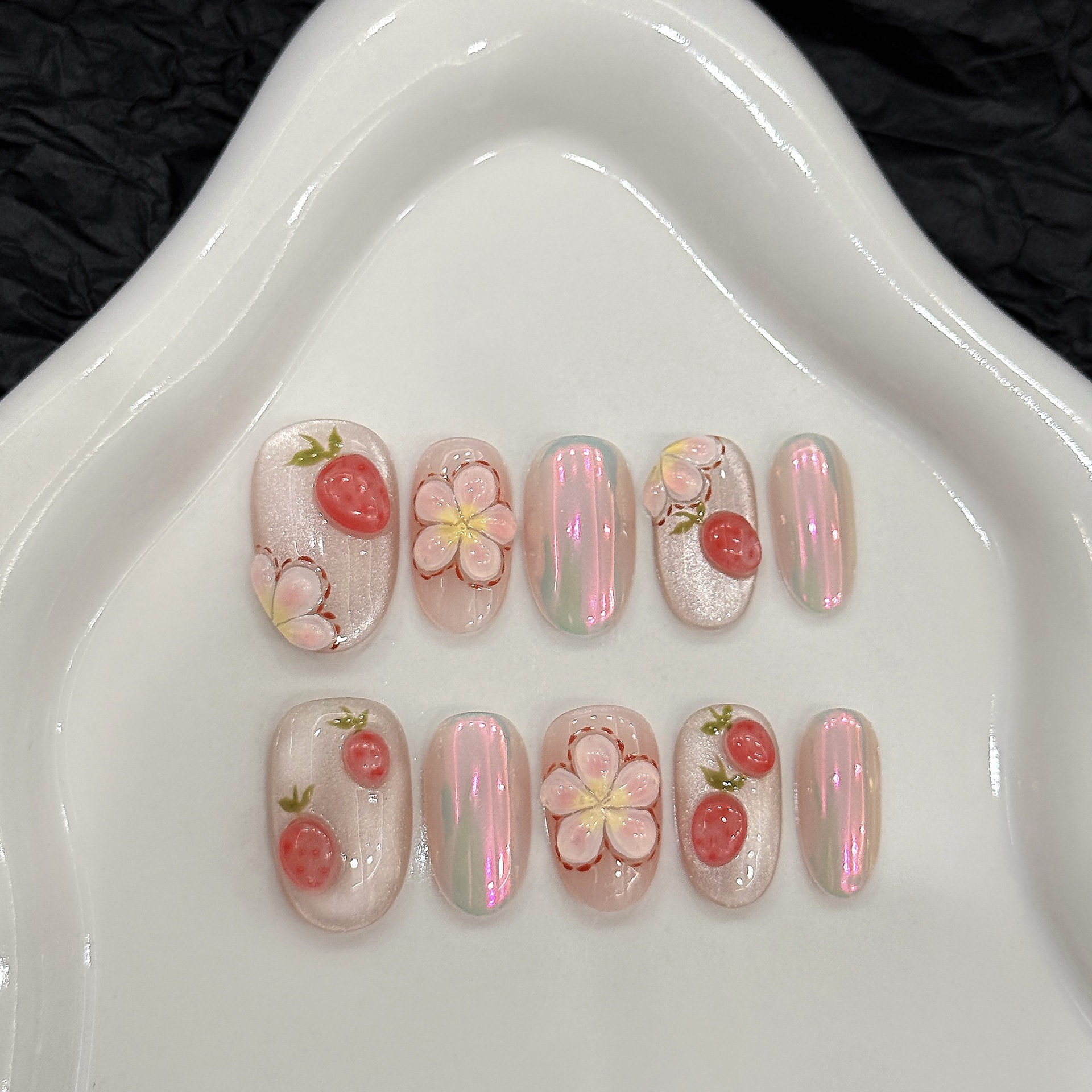 10 Stück kurze ovale „Strawber – Pressed Flower Art Bewertung und Preis