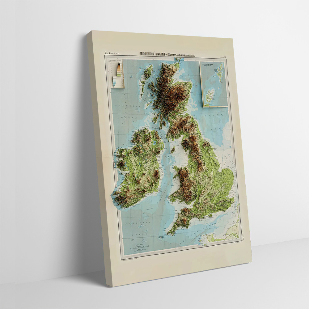 3D-Reliefkarte der britischen  – Custom Map Poster Bewertung und Preis