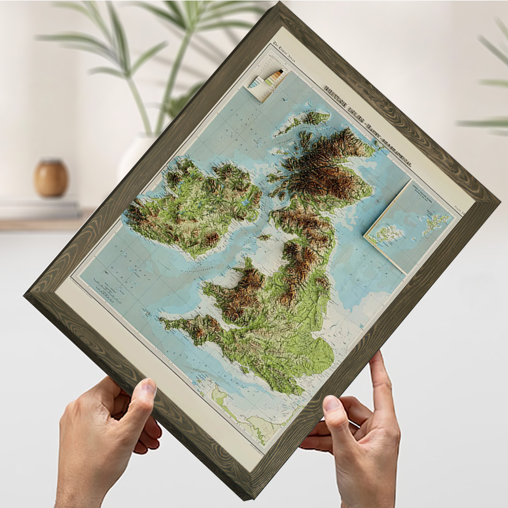 3D-Reliefkarte der britischen  – Custom Map Poster Bewertung und Preis