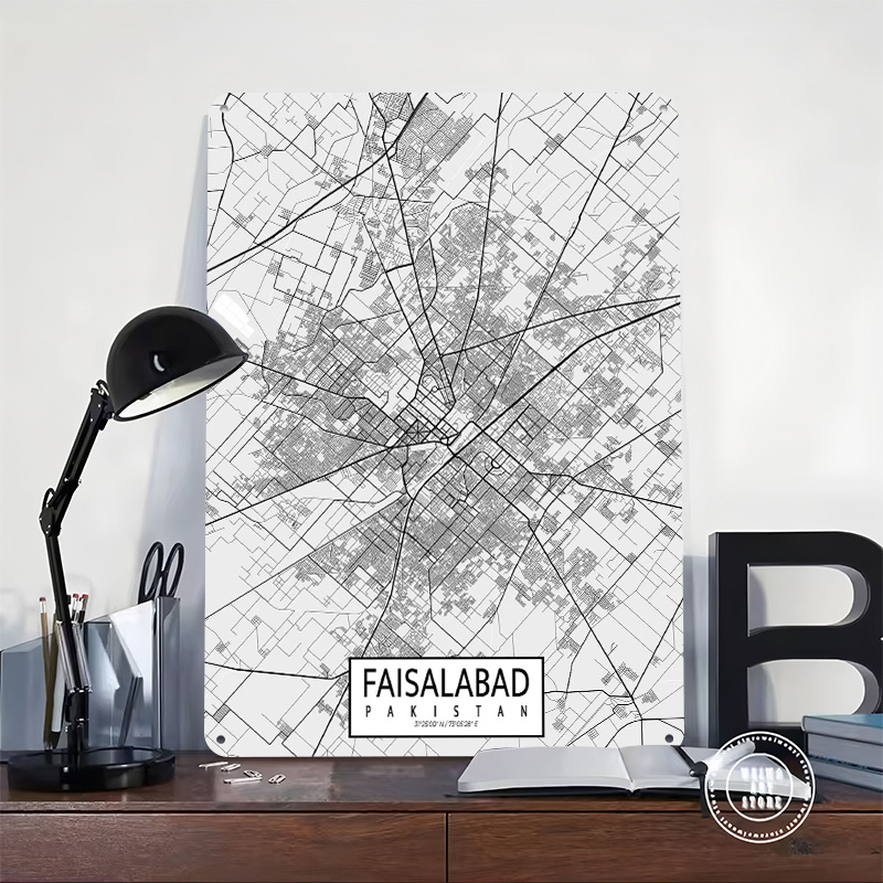 Faisalabad Stadtplan Pakistan  – Custom Map Poster Bewertung und Preis