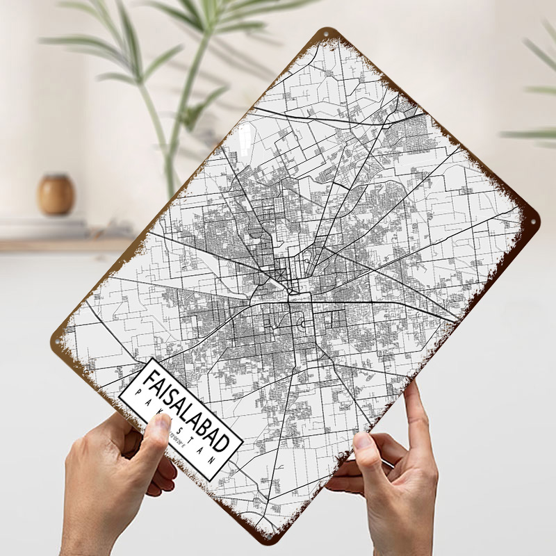 Faisalabad Stadtplan Pakistan  – Custom Map Poster Bewertung und Preis