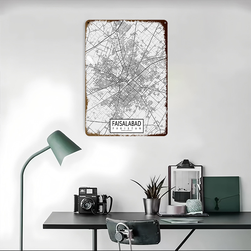 Faisalabad Stadtplan Pakistan  – Custom Map Poster Bewertung und Preis