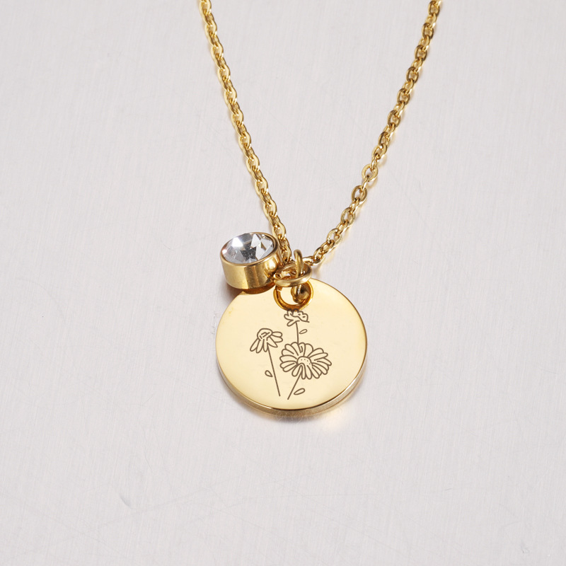 Kristall Birthstone Halskette  – Birth Flower Necklace Bewertung und Preis