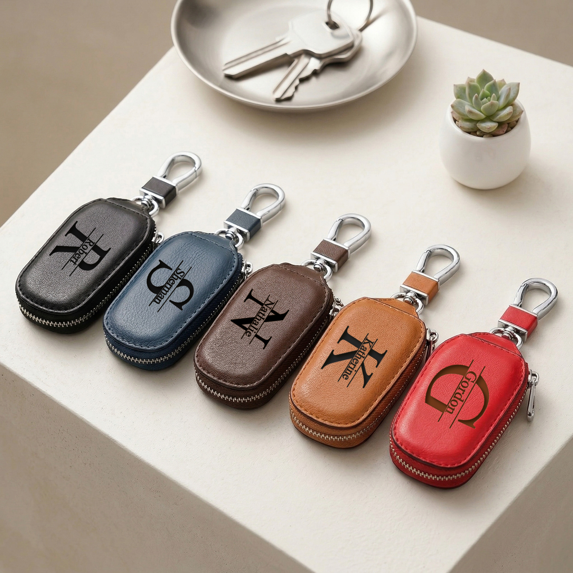 Personalisiertes Schlüsselgehä – Monogram Keychain Leather Bewertung und Preis