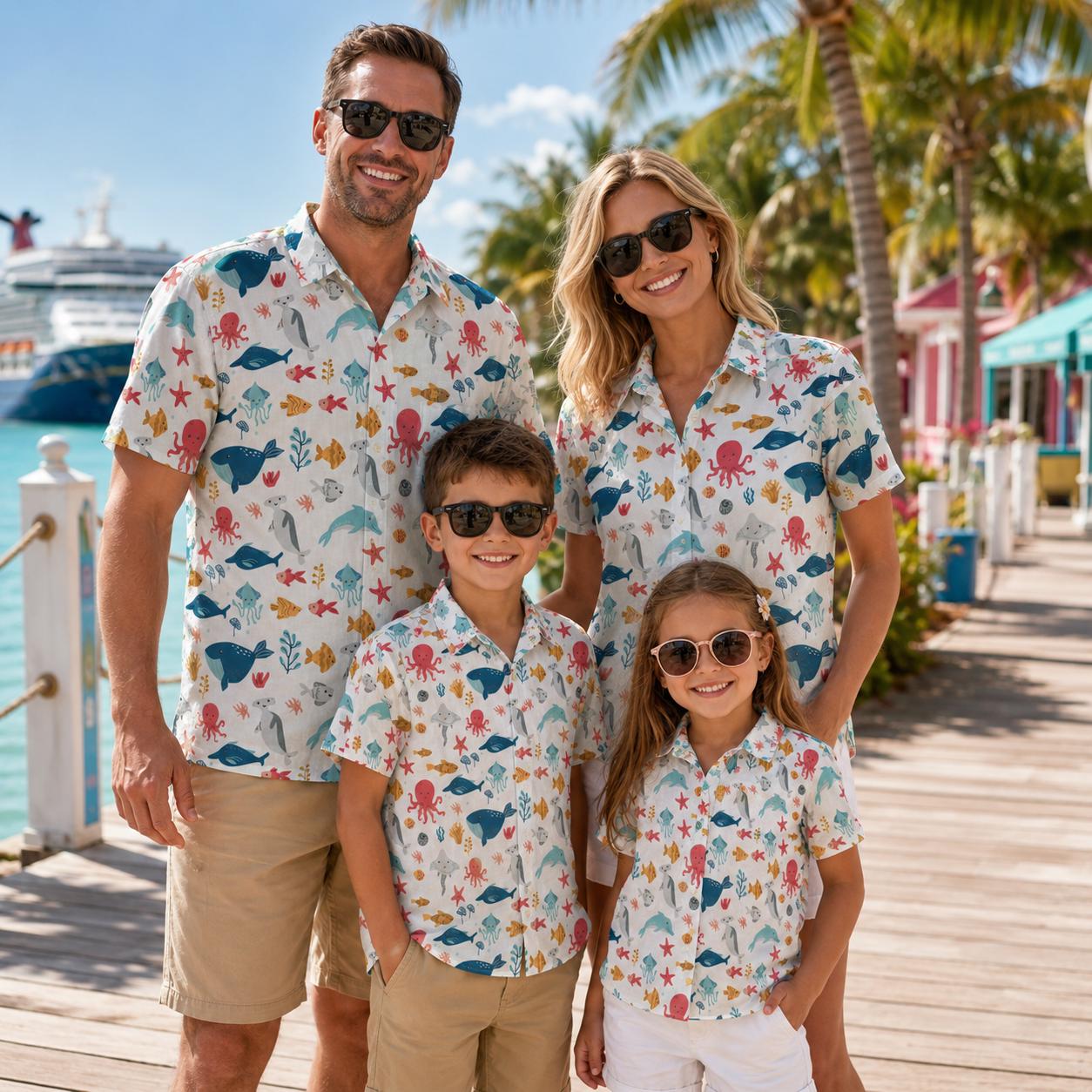Hawaiianisches Kinderhemd mit  – Family Tree Print Bewertung und Preis