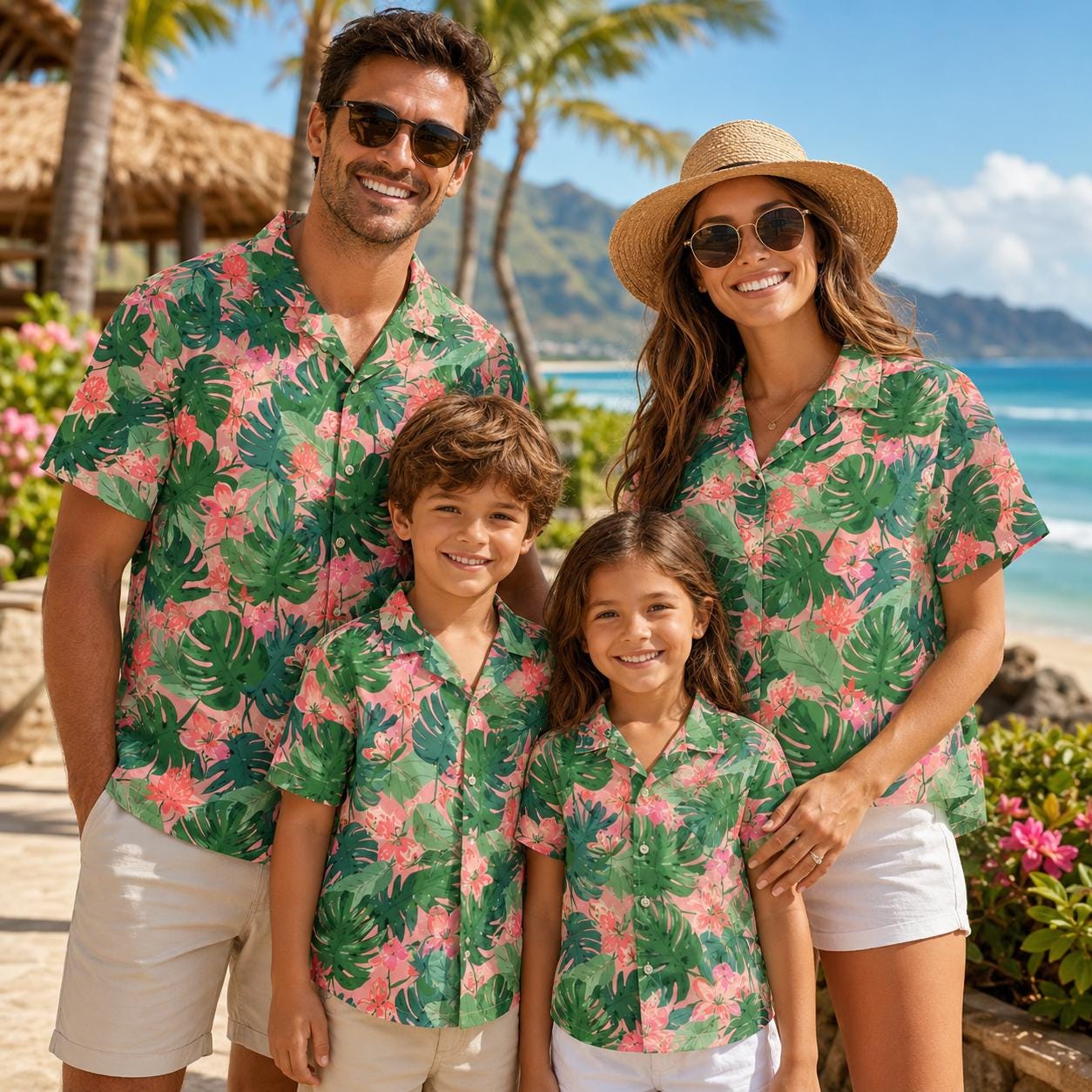 Hawaiianisches Kinderhemd mit  – Family Tree Print Bewertung und Preis