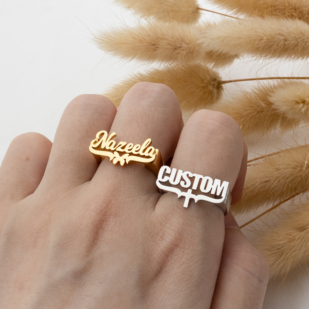 Personalisierte Namensringe, p – Initial Ring Custom Bewertung und Preis