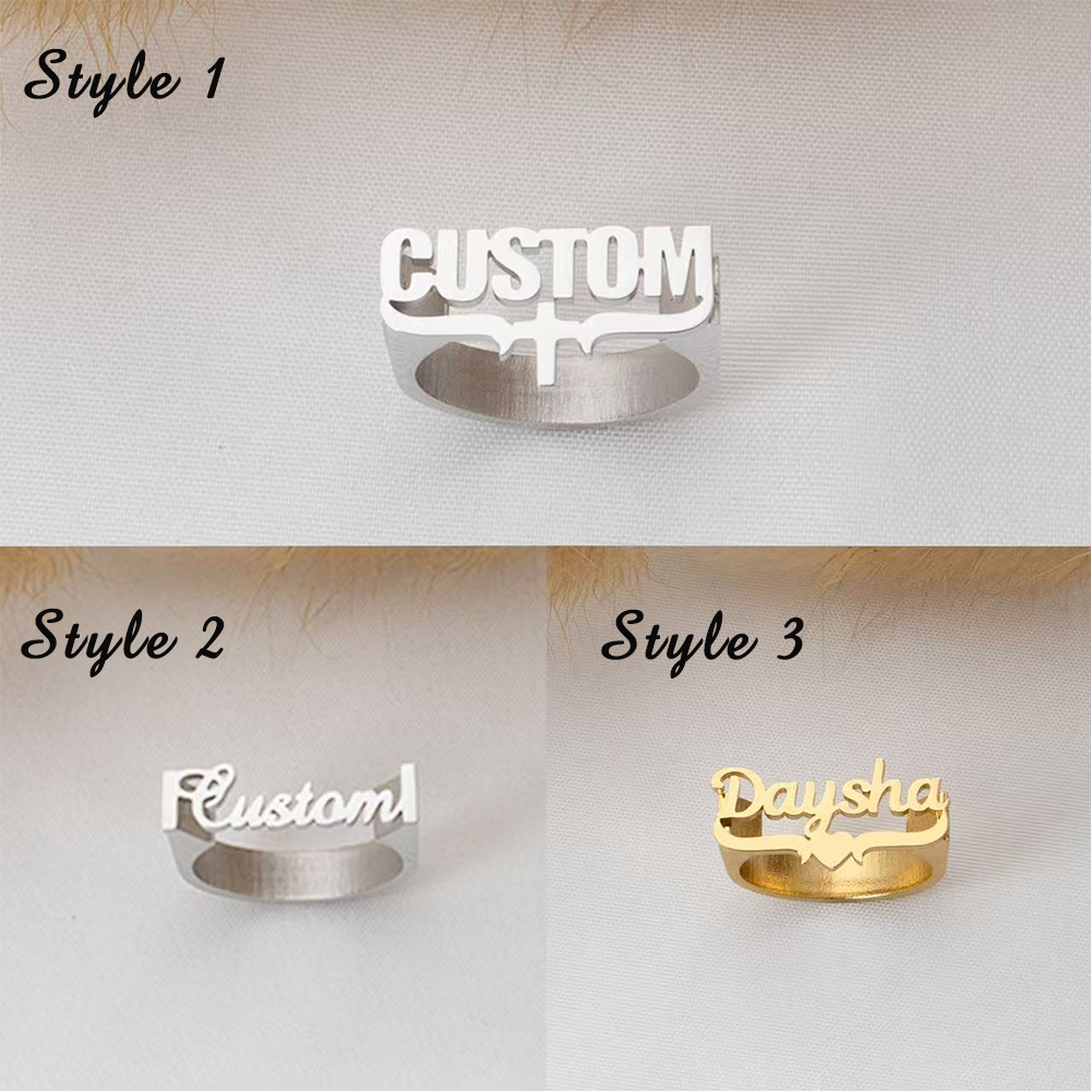 Personalisierte Namensringe, p – Initial Ring Custom Bewertung und Preis