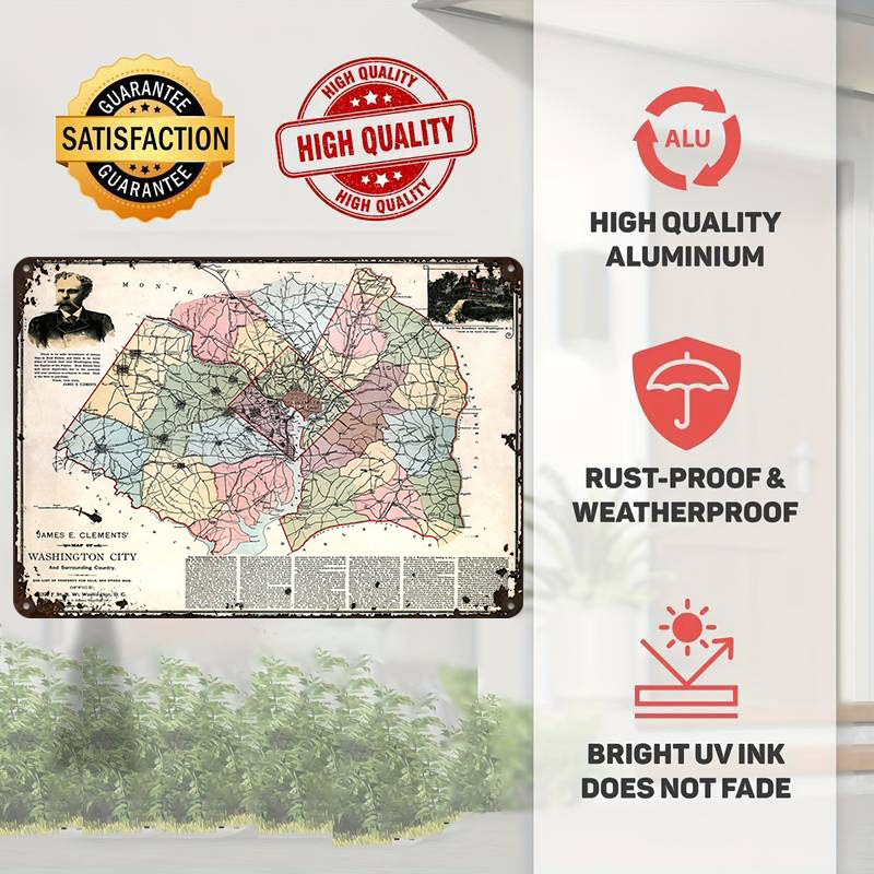 Karte der Stadt Washington, ge – Custom Map Poster Bewertung und Preis