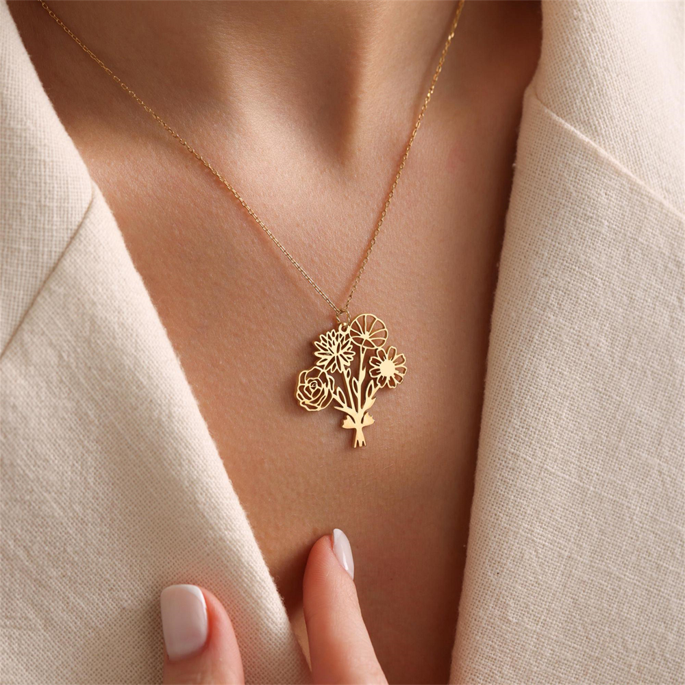 Personalisierte Geburt-Blumens – Birth Flower Necklace Bewertung und Preis
