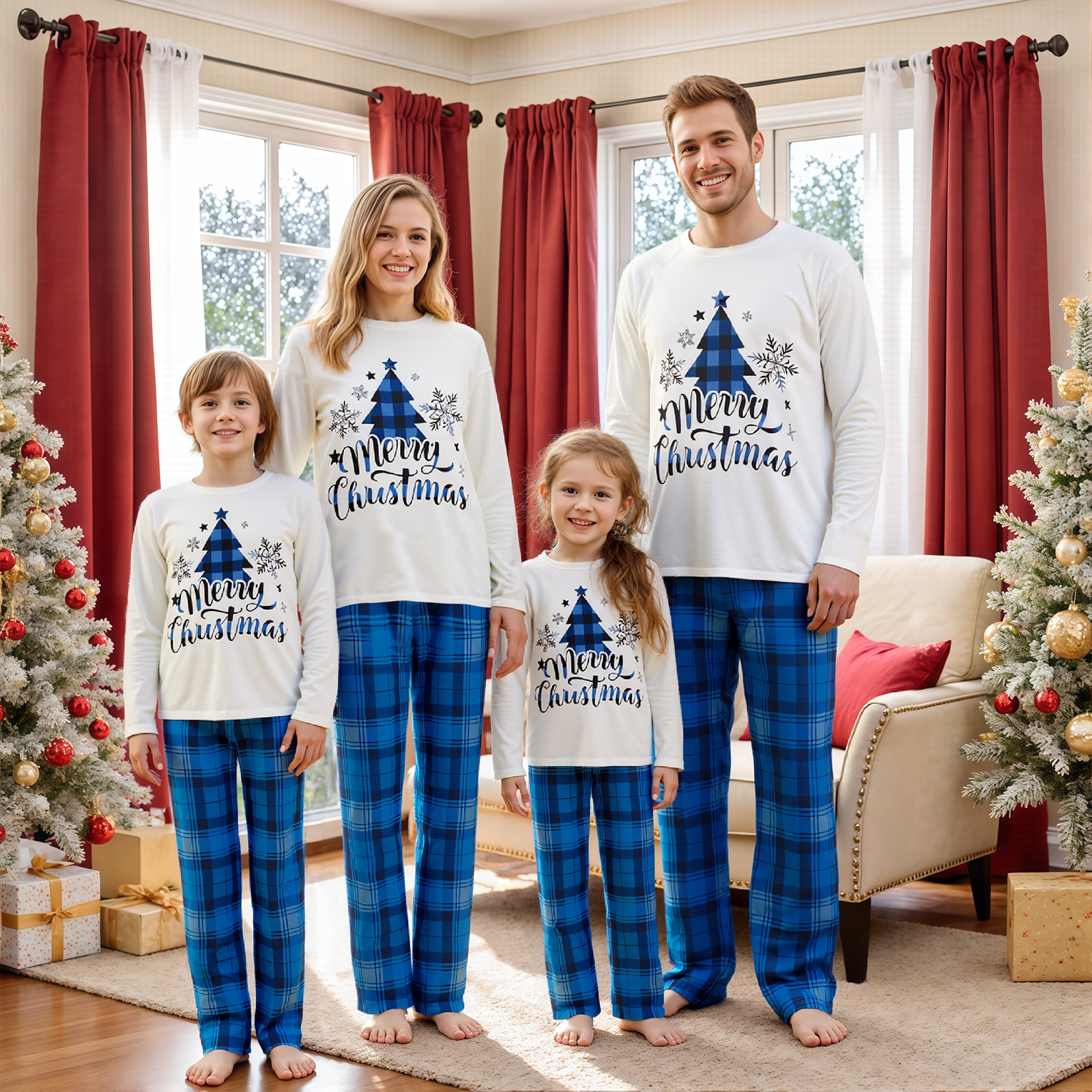 Passende Weihnachtspyjamas für – Family Tree Print Bewertung und Preis